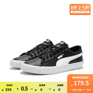 PUMA 彪马 官方 新款男女同款情侣复古休闲板鞋 BARI CASUAL 389382 黑色-白-02 38