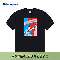 Champion 任选3件 冠军情侣款T恤 黑色