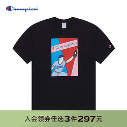 Champion 任選3件 冠軍情侶款T恤 黑色