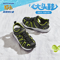 SKECHERS 斯凯奇 凉鞋女童夏季大童包头童鞋儿童男童魔术贴沙滩鞋406525L