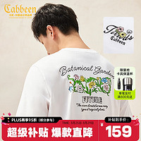 Cabbeen 卡宾 男装秘密花园纯棉T恤字母刺绣 漂白色02 50/175/L