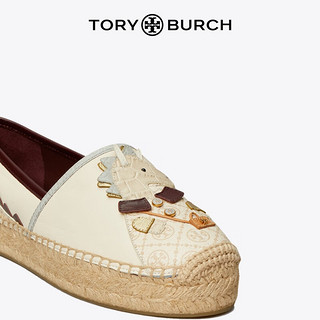 Tory Burch 汤丽柏琦 生肖龙平底渔夫鞋单鞋TB 157035 桦木色/灰色/金色 250 6.5  37