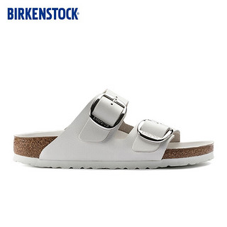 BIRKENSTOCK勃肯软木拖鞋女款时尚大巴扣凉拖Arizona Big Buckle系列 白色窄版1016826 35