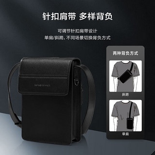 Samsonite/新秀丽斜挎包男士商务单肩包时尚胸包多功能手机包QK1*09003黑色