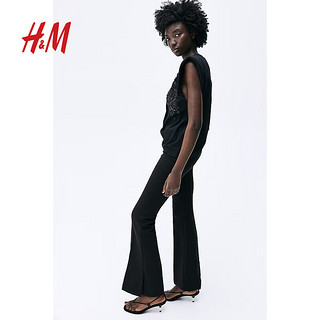 H&M2024春季女装缀饰上衣1234887 黑色 170/116A