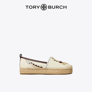 Tory Burch 汤丽柏琦 生肖龙平底渔夫鞋单鞋TB 157035 桦木色/灰色/金色 250 8  38.5