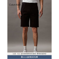 Calvin Klein Jeans24春夏男士简约布标休闲通勤直筒西裤短裤J325910 BEH-太空黑 32