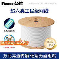 PANDUIT 泛达超六类非屏蔽网线CAT6A工程家装万兆网络纯无氧铜白色双绞线抗干扰降衰减100米 升级款23线规-白色低烟无卤 305米