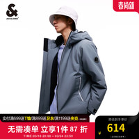 杰克·琼斯(JACK&JONES)春季男士棉衣时尚百搭抽绳可调节连帽个性棉服衣服保暖外套男装 E42幻境蓝 175/96A/M