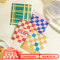 摩登主妇动物派对洗碗布厨房木浆棉毛巾吸水不掉毛不沾油抹布 洗碗布棋盘格套装(4个) 规格明细见图二