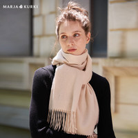 玛丽亚古琦玛丽亚.古琦（MARJAKURKI）三八妇女节纯色百搭男女通用羊绒围巾女礼盒装盛放的雪花1GG564771米色 米白