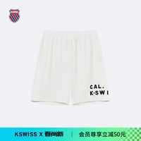 盖世威（K·SWISS）男裤 24夏季 微弹舒适时尚休闲针织短裤109841 115芡实白 M