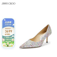 JIMMY CHOO 女士溅花粗粒闪粉面料高跟鞋 LOVE 65 AKW 231 MULTI 37