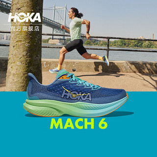 HOKA ONE ONE男女款春夏马赫6竞训公路跑步鞋MACH 6 薄暮色/暗影蓝-男 40