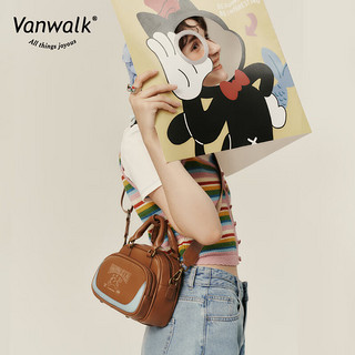 vanwalkLazycat自制复古少女学院风单肩斜跨包可爱小巧手提可双肩ins甜 奶油粉