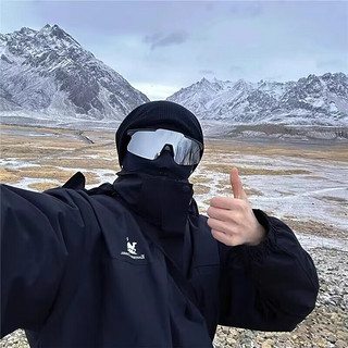 PUYUN 璞韵 骑行防护墨镜男款登山户外运动防风沙自行车山地车护目太阳眼镜女 黑框水银片