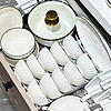 轴下彩碗碟套装家用白瓷简约碗盘筷组合乔迁2024陶瓷餐具