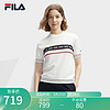 FILA 斐乐女子织衫2024春季时尚简约基础圆领休闲短袖 蒸汽白-IV 185/100A/XXXL