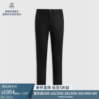 布克兄弟(BrooksBrothers)男士24春夏斜纹布修身长裤通勤休闲裤 0004-黑色 30/32