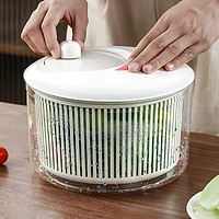 日本进口蔬菜脱水器沙拉甩水器手摇甩干机厨房沥水洗菜篮