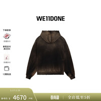 WE11DONE男女同款24早春垃圾摇滚风拉链连帽衫 炭灰色 XS