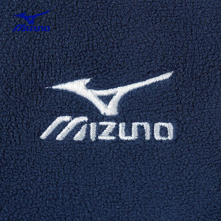 美津浓（MIZUNO）儿童立领卫衣套头摇粒绒2024秋冬保暖套头衫男童女童 蓝灰 165cm