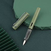 HERO 英雄 钢笔359正姿EF尖薄厚片工艺学生练字钢笔 （附加6支墨囊）铱金钢笔签字笔莫兰迪色系绿色