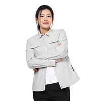 悍途 HUMTTO春夏女士户外风衣运动骑行遮阳防风长袖衬衫外套 雪岩灰 XL
