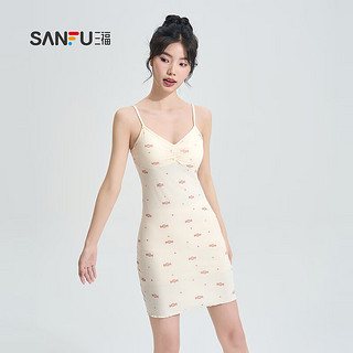 SANFU 三福 女春季甜美印花胸杯吊带裙 修身纯欲外穿睡裙家居服