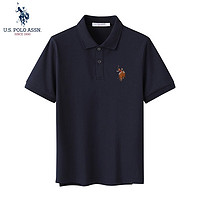 U.S. POLO ASSN. polo衫男短袖 纯色棉体恤夏季透气衣服商务上衣