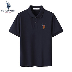 U.S. POLO ASSN. 美国马球协会 polo衫男短袖 纯色棉体恤夏季透气衣服商务上衣