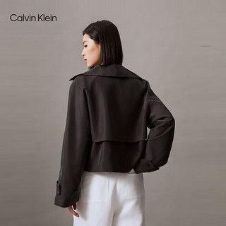 Calvin Klein Jeans24春夏女士时尚休闲干练风衣款翻领短外套40WK546 BAY-铁棕 XS