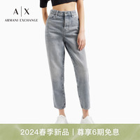 阿玛尼 EMPORIO ARMANIARMANI EXCHANGE24春季AX女装中腰磨白水洗牛仔裤