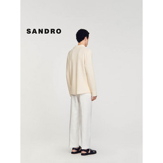 SANDRO2024春夏男装法式简约衬衫领长袖针织上衣SHPTR00540 米黄色 XXL