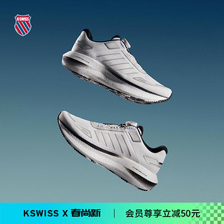 盖世威（K·SWISS）【秀场同款】24年夏季男运动跑鞋百搭防滑运动鞋9290-M 129温布尔登白/纯黑/梦幻银 41.5