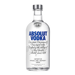 ABSOLUT VODKA 绝对伏特加 奇盟 绝对伏特加Absolut Vodka原味700ml洋酒40度烈酒鸡尾基酒