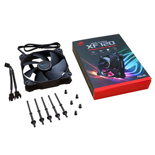 华硕 ASUS ROG 风神XF120 机箱风扇套装 (黑色12cm风扇*2/磁悬浮轴/CPU风扇/冷排散热/4pin PWM/5年换新) ROG XF120 | 数量*2