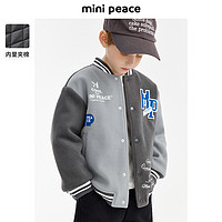 Mini Peace minipeace太平鸟童装男童棒球夹克儿童呢子外套拼接潮酷冬装