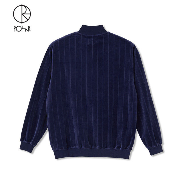 Polar Skate Co Neck Sweatshirt 天鹅绒刺绣Logo半拉链外套夹克