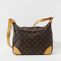 LOUIS VUITTON 中古95新lv/路易威登老花牛角包女士手提包/植鞣革更新