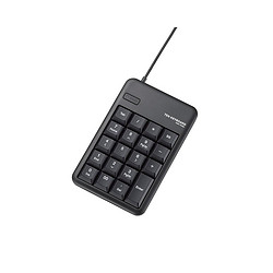 ELECOM 宜丽客 有线数字键盘 中号 带USB端口 黑色TK TCM012B