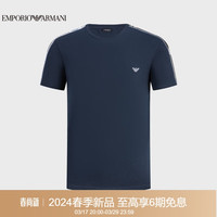 阿玛尼EMPORIO ARMANI 24春季EAU男装肩部饰带家居T恤 S 06935藏青色