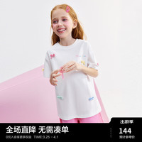 MiniPeace太平鸟童装夏新女童短袖T恤F2CNE2A70 白色 160cm