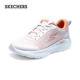 斯凯奇（Skechers）女子引跑者轻质缓震软弹跑鞋舒适支撑女鞋129441 白色/橙色/WOR 37