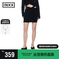 英克斯(inxx)时尚潮牌春针织半身裙女XXE1030268 黑色 M