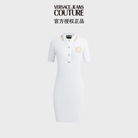 范思哲Versace Jeans Couture24春夏女士V-EMBLEM刺绣连衣裙 白色 S