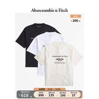 ABERCROMBIE & FITCH男装女装套装 24春夏3件装小麋鹿重磅短袖T恤 358800-1 多色 XL (180/116A)