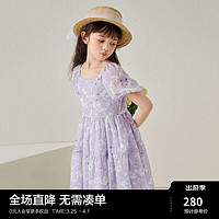 Mini Peace MiniPeace太平鸟童装女童连衣裙夏季儿童裙子甜美田园 彩花 110/56cm