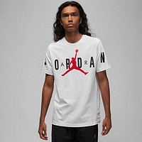 NIKE 耐克 Jordan 品牌Logo字母印花透气圆领套头短袖T恤 男款 白色 DV1446-100