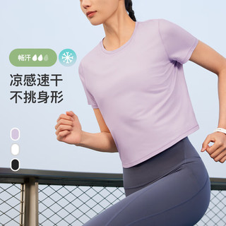 Keep轻羽弹女子凉感速干运动T恤跑步短袖上衣轻薄透气训练服春夏 经典黑 XL